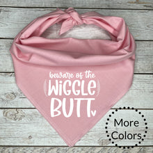 Load image into Gallery viewer, Beware of the Wiggle Butt Dog Bandana, Funny Dog Gift, Dog Lover Gift