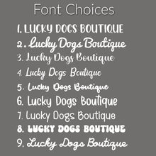 Load image into Gallery viewer, Personalized Dog Bandana with paws, Tie On Bandana with your text