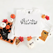 Load image into Gallery viewer, Spooky Cats Embroidered Sweatshirt, Spooky Season, Fall Sweater