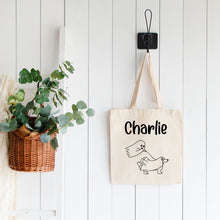 Load image into Gallery viewer, Personalized Ghost Walking Dog Tote Bag