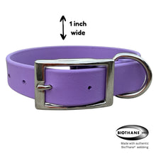 Load image into Gallery viewer, Light Purple Waterproof BioThane® Dog Collar 1 " – Durable, Odor-Resistant, Easy Clean, Pet Gear for Active Dogs

