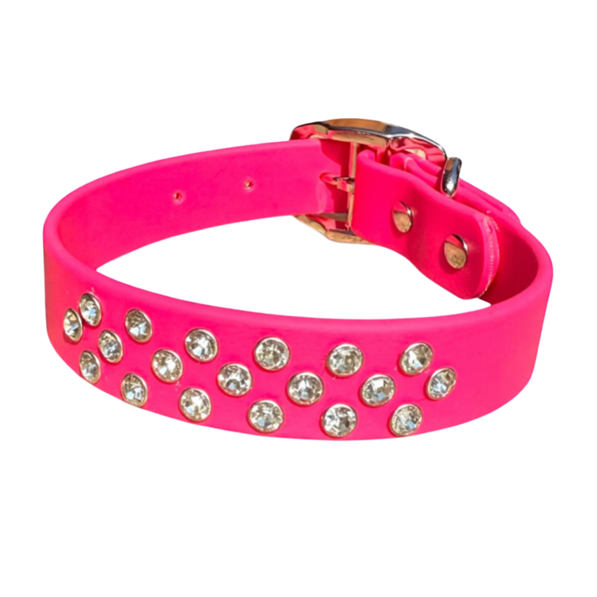 Hot Pink Bling BioThane® Dog Collar