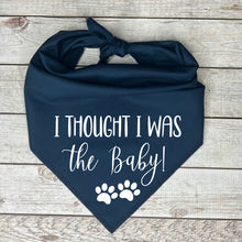 Load image into Gallery viewer, I thought I was the baby Dog Bandana Birth Announcement
