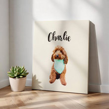 Load image into Gallery viewer, Custom Dog Portrait on Canvas - Oil Painting Style from Your Photo, Hand-Stretched
