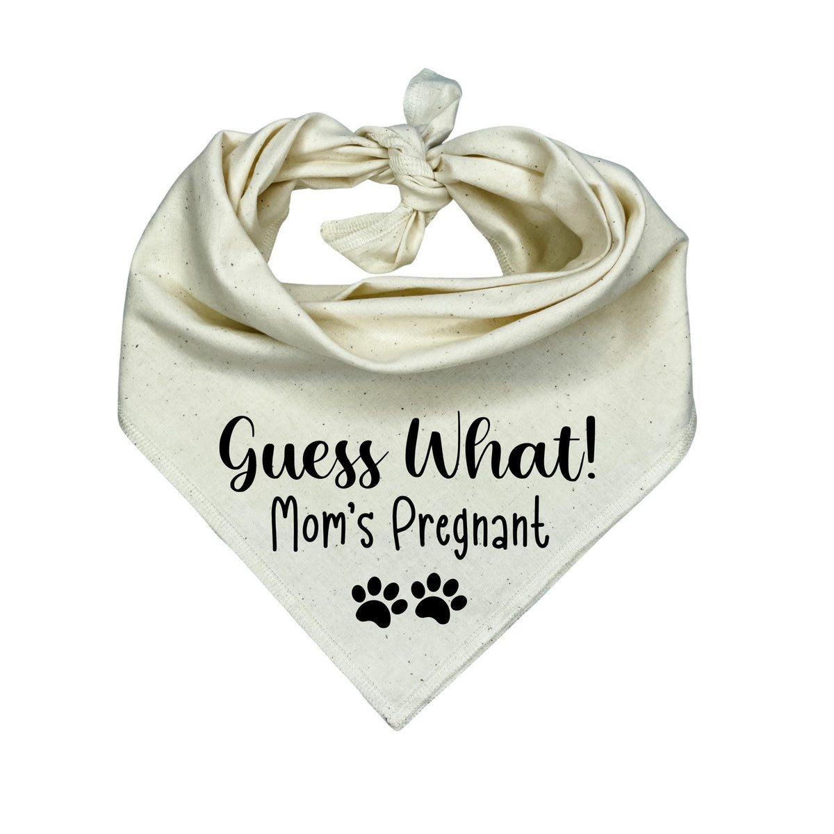 Guess What Mom's Pregnant Dog Bandana with Baby Feet