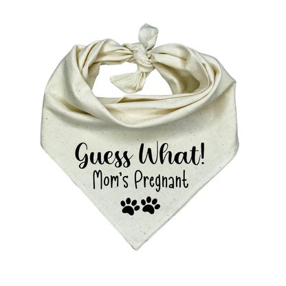 Guess What Mom's Pregnant Dog Bandana with Baby Feet