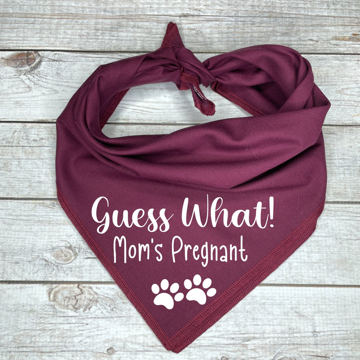 Guess What Mom's Pregnant Dog Bandana Example