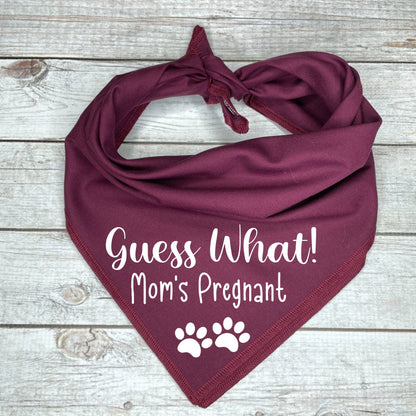Guess What Mom's Pregnant Dog Bandana Example