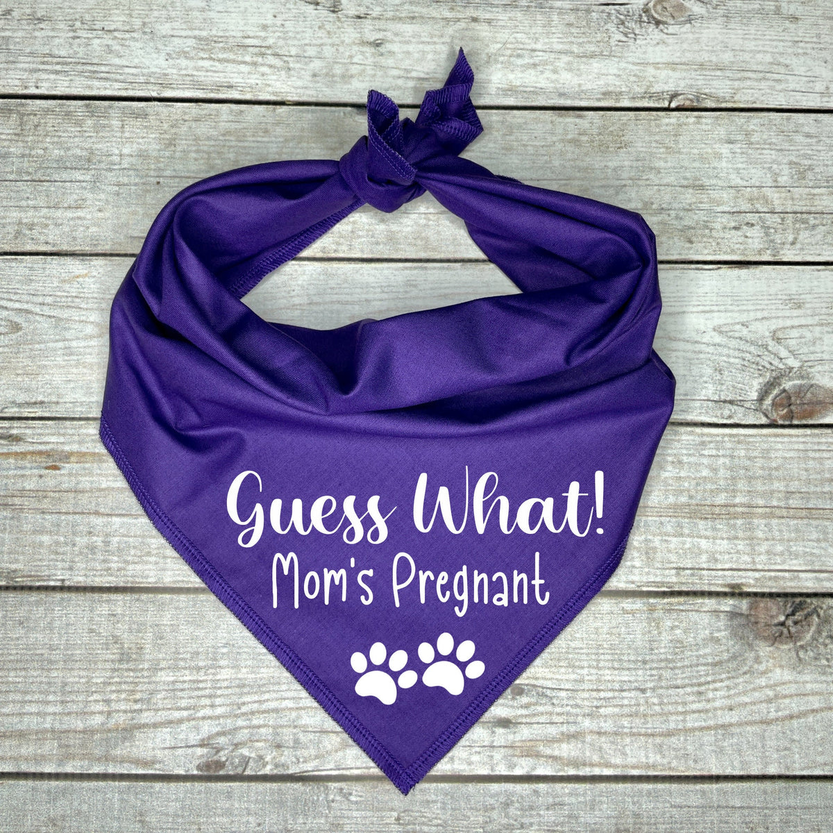 Guess What Mom's Pregnant Dog Bandana Example