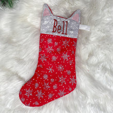 Load image into Gallery viewer, Cat Stocking, Personalized Christmas Stocking for Cats, Small Stocking
