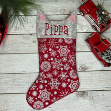 Load image into Gallery viewer, Cat Stocking, Personalized Christmas Stocking for Cats, Small Stocking
