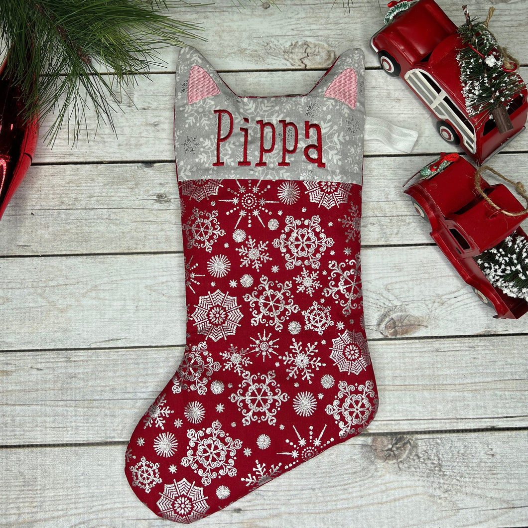 Cat Stocking, Personalized Christmas Stocking for Cats, Small Stocking