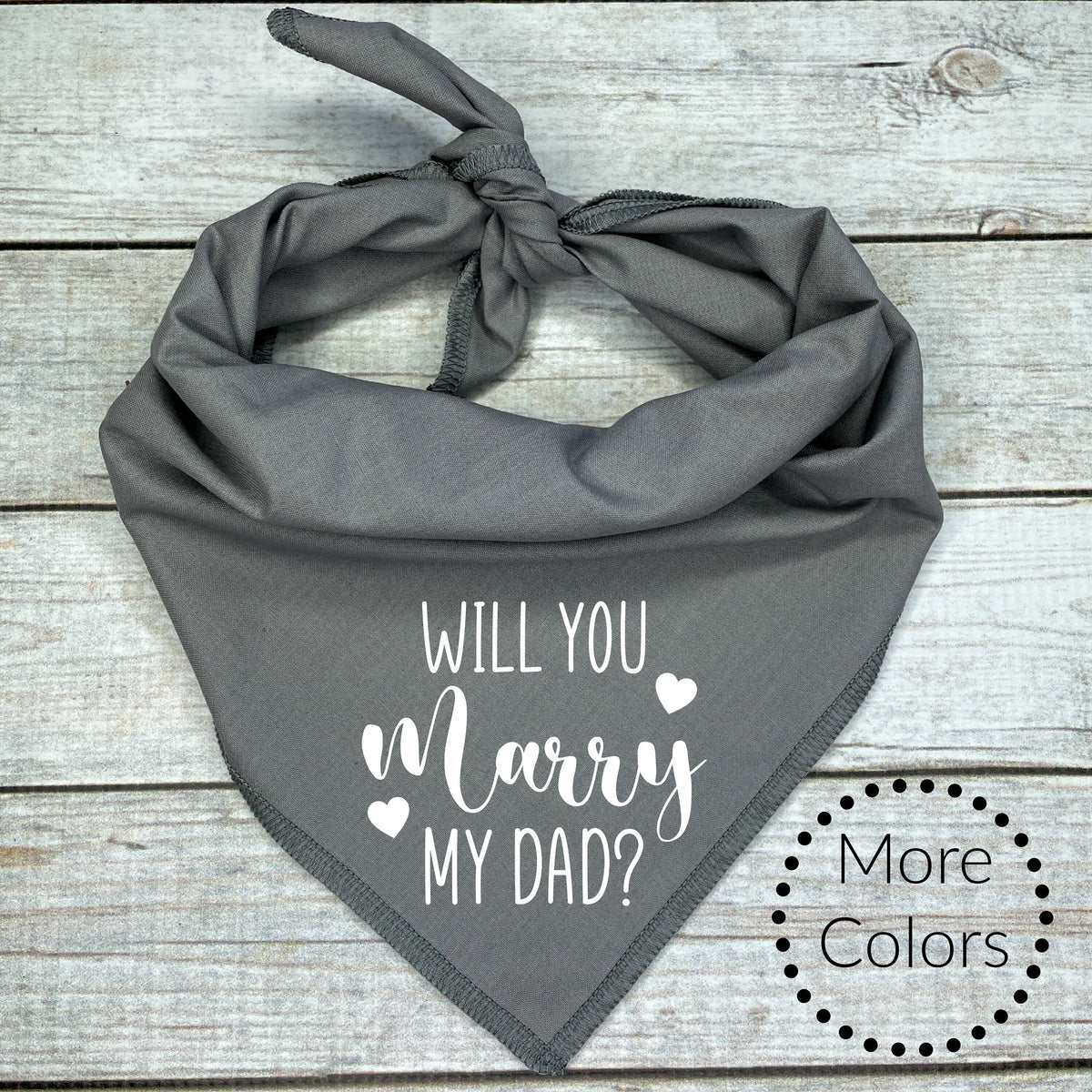 Handmade proposal dog bandana details