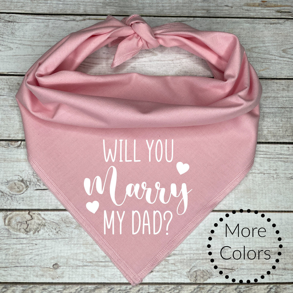 Proposal dog bandana sizing information