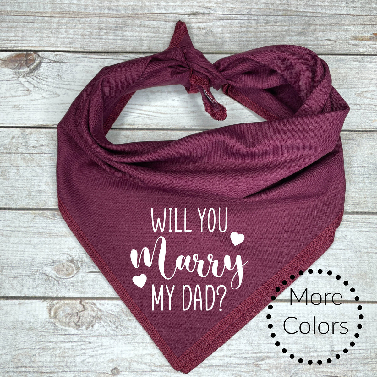 Dog bandana color choices