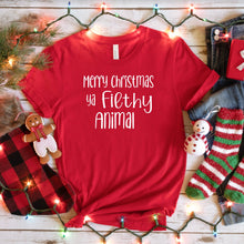 Load image into Gallery viewer, Merry Christmas Ya Filthy Animal, Bella Canvas Tee Shirt
