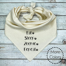 Load image into Gallery viewer, Eat, Sleep, Zoomie, Repeat Dog Bandana
