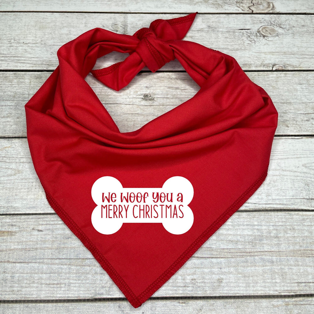 We Woof you a Merry Christmas Dog Bandana