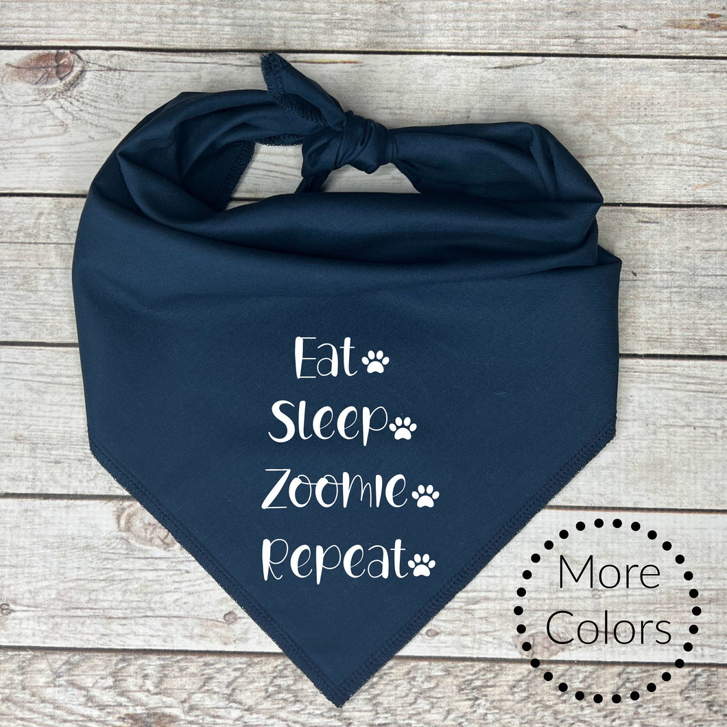 Eat, Sleep, Zoomie, Repeat Dog Bandana