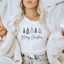 Load image into Gallery viewer, Merry Christmas Trees Bella Canvas Tee Shirt
