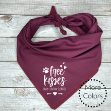 Load image into Gallery viewer, Free Kisses Dog Bandana, Valentine&#39;s Day Dog Bandana, Custom Valentine&#39;s Day Gift for Dogs

