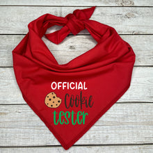 Load image into Gallery viewer, Official Cookie Tester Christmas Dog Bandana
