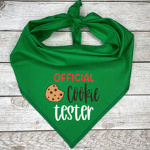 Load image into Gallery viewer, Official Cookie Tester Christmas Dog Bandana
