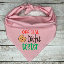 Load image into Gallery viewer, Official Cookie Tester Christmas Dog Bandana
