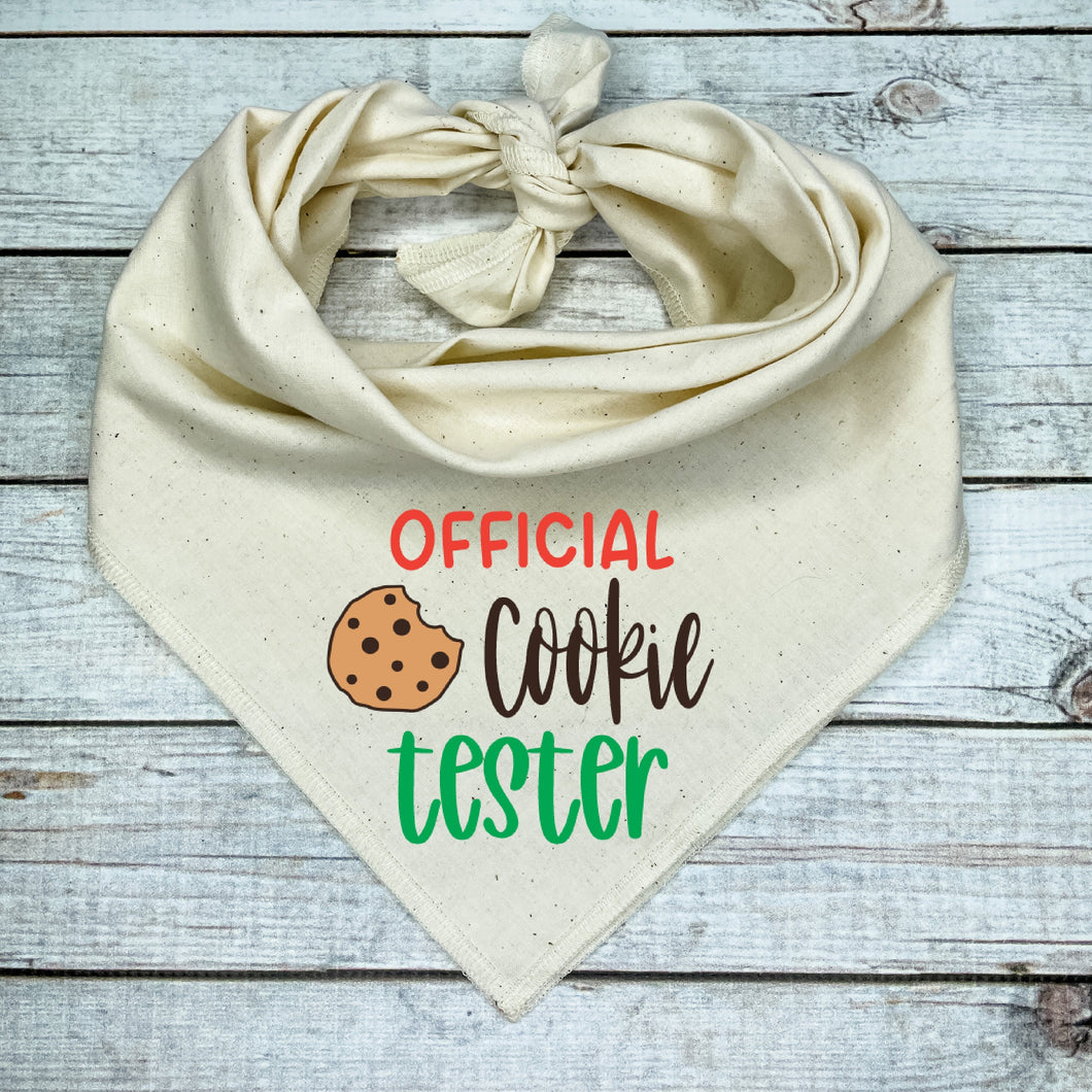 Official Cookie Tester Christmas Dog Bandana