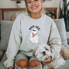 Load image into Gallery viewer, Halloween Sweatshirt, Boo-Jee Ghost Sweatshirt, Orange Tan Gray or White Boujee Sweater
