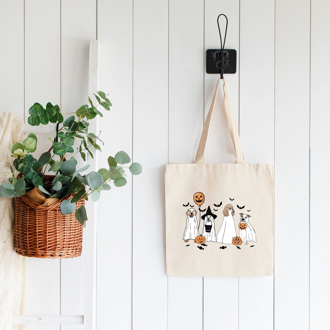 Cute Trick or Treat Halloween Tote Bag  - Kids Halloween Treat Bag - Perfect for Storing Halloween Candy