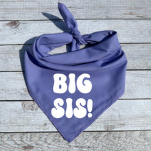 Load image into Gallery viewer, Big Sis Dog Bandana, Gift for Baby Shower, Birth Announcement, Maternity Pictures, Photoshoot with Dogs, Pregnancy Announcement Photo Prop
