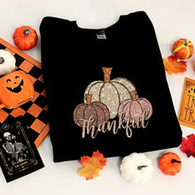 Load image into Gallery viewer, Fall Sweatshirt with Glitter Pumpkins Graphic, Cozy Casual Wear
