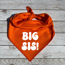 Load image into Gallery viewer, Big Sis Dog Bandana, Gift for Baby Shower, Birth Announcement, Maternity Pictures, Photoshoot with Dogs, Pregnancy Announcement Photo Prop
