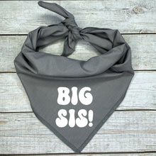 Load image into Gallery viewer, Big Sis Dog Bandana, Gift for Baby Shower, Birth Announcement, Maternity Pictures, Photoshoot with Dogs, Pregnancy Announcement Photo Prop
