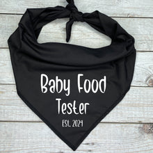 Load image into Gallery viewer, Baby Food Tester Est. 2024 Dog Bandana, Birth Announcement
