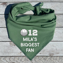 Load image into Gallery viewer, Volleyball Bandana for Dogs with Players Name and Number Matching Team Colors
