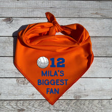 Load image into Gallery viewer, Volleyball Bandana for Dogs with Players Name and Number Matching Team Colors
