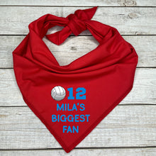 Load image into Gallery viewer, Volleyball Bandana for Dogs with Players Name and Number Matching Team Colors
