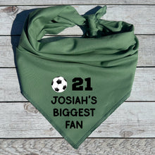 Load image into Gallery viewer, Personalized Game Day Dog Gear for Soccer Families, Biggest Fan of Favorite Player, Matching Jersey Number and Team Colors
