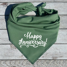 Load image into Gallery viewer, Happy Anniversary Dog Bandana, Custom Font and Text
