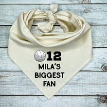 Load image into Gallery viewer, Volleyball Bandana for Dogs with Players Name and Number Matching Team Colors
