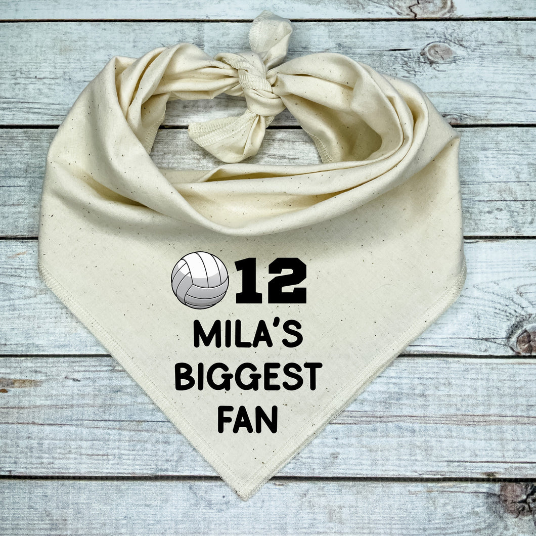 Volleyball Bandana for Dogs with Players Name and Number Matching Team Colors