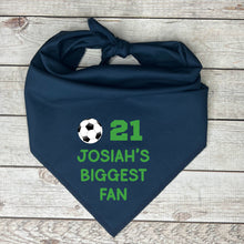 Load image into Gallery viewer, Personalized Game Day Dog Gear for Soccer Families, Biggest Fan of Favorite Player, Matching Jersey Number and Team Colors
