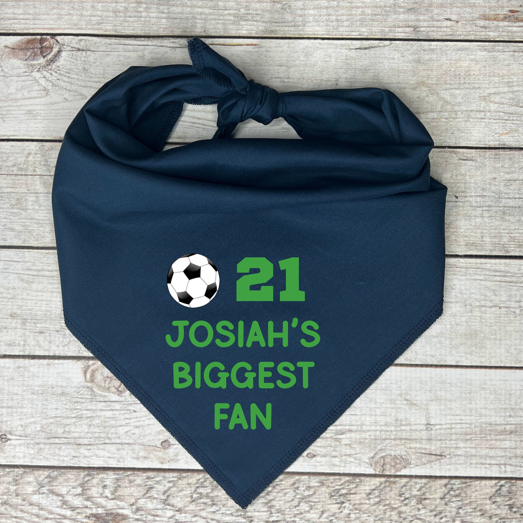 Personalized Game Day Dog Gear for Soccer Families, Biggest Fan of Favorite Player, Matching Jersey Number and Team Colors