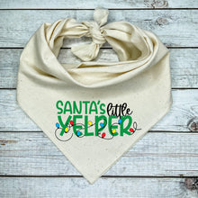 Load image into Gallery viewer, Santa&#39;s Little Yelper Christmas Dog Bandana
