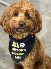 Load image into Gallery viewer, Personalized Game Day Dog Gear for Soccer Families, Biggest Fan of Favorite Player, Matching Jersey Number and Team Colors
