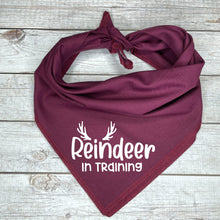 Load image into Gallery viewer, Reindeer in Training Dog Bandana, Pet Stocking Stuffer
