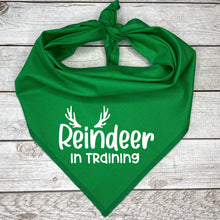 Load image into Gallery viewer, Reindeer in Training Dog Bandana, Pet Stocking Stuffer
