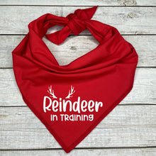 Load image into Gallery viewer, Reindeer in Training Dog Bandana, Pet Stocking Stuffer
